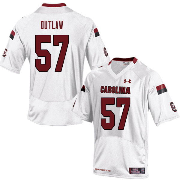 Men #57 Jazuun Outlaw South Carolina Gamecocks College Football Jerseys Sale-White